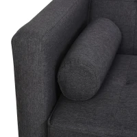 HOMCOM Sofá- cama 3 lugares com apoio de braços Pernas levantadas 187x90x86.5 Cinza(m-8)