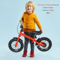 HOMCOM Bicicleta sem Pedais com Altura Ajustável Pneus de Borracha Insufláveis Assento Acolchoado 86x43x60 cm Vermelho(m-8)