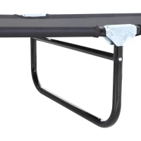 Outsunny Espreguiçadeira dobrável reclinável com ângulo ajustável de 3 posições para exterior carga 120 kg 190x56x28 cm Preto(m-10)