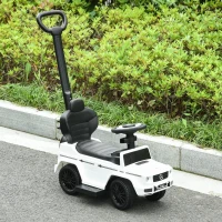 HOMCOM Carro de Passeio Carro Andador para Crianças acima de 12 Meses Mercedes G350 com Buzina Capô Removível Encosto e Suporte de Proteção 85,5x40,5x95cm Branco(m-2)