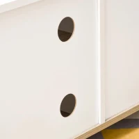 HOMCOM Gabinete de TV Mesa de sala de estar moderna para TV de 42 polegadas com 4 rodas prateleira ajustável 80x45x39.5 cm Branco(m-9)