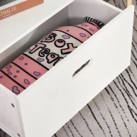 HOMCOM Estante Infantil de madeira com 4 prateleiras 1 gaveta compacta 50x30x142 cm Branco(m-10)