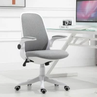 Vinsetto Cadeira de Escritório Giratória Função de Inclinação Altura Ajustável Ergonômica com Apoio de Braço Elevavel Carga 120 kg 62,5x60x94-104cm Cinza(m-2)