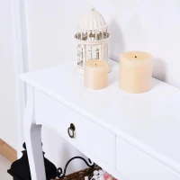 HOMCOM Mesa Tipo Consola para Sala de Estar Consola para Entrada com 2 Gavetas e Prateleira Inferior 100x33x75cm Branco(m-9)