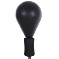 HOMCOM Punching Ball Ajustável em Altura com Base Recarregável Punching Ball de Boxe com Suporte e Luvas Ø48x136-154 cm Preto(m-7)