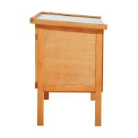 PawHut Coelheira de Exterior Casa para Coelhos Elevada com Bandeja Removível Fácil de Limpar Estável e Boa Ventilação 90x45x65cm Madeira(m-12)