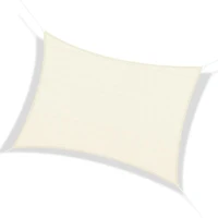 Outsunny Vela de Sombra Retangular 4x6 m Toldo de Vela HDPE com Proteção UV Aneis em Forma de D e Cordas para Jardim Pátio Piscina Creme(m-10)