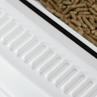 PawHut Caixa de Areia para Gatos Caixa de Areia Aberta Semi-Automática com Botão Ancinho Bandeja Removível e Borda Alta 62x46,5x19,5cm Branco(m-9)