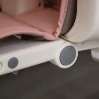 HOMCOM Cadeira de refeição ajustável e dobrável para bebê acima de 6 meses com bandeja dupla  55x80x104 cm Rosa(m-9)