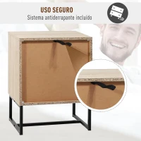 HOMCOM Mesa de Cabeceira cómoda de madeira confortável com 2 gavetas 48x39,5x60cm(m-5)