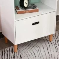 HOMCOM Estante Infantil de madeira com 4 prateleiras 1 gaveta compacta 50x30x142 cm Branco(m-11)