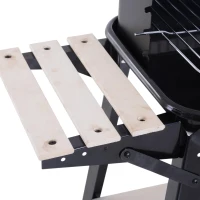 Outsunny Barbecue a Carvão com Grelha Ajustável em Altura Prateleiras e Rodas para Jardim Exterior Campismo 83x45x87 cm Preto(m-9)