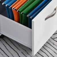 HOMCOM Bloco de Gavetas para Escritório Móvel de Arquivos com 5 Rodas Fechadura para Secretária Casa 40x45.5x52.5 cm Branco(m-9)