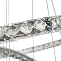 HOMCOM Lustre Luminária Pendente de Cristal Moderno Lâmpada Pendurada LED 4000K Luz Branca para Salão Sala de Jantar Ф60x110 cm(m-10)