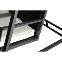 Outsunny Baloiço de Jardim de Vime PE com 3 Lugares Estrutura de Metal Almofada Toldo Ajustável Balcão Terraço Patio Carga Máx. 360kg 198x124x179cm Preto(m-5)