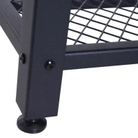 HOMCOM Mesa de Centro com Prateleira Mesa Auxiliar Multifuncional Estilo Industrial para Sala de Estar Dormitório Metal e Madeira 106x60x45cm Madeira e Preto(m-9)