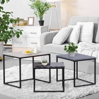 HOMCOM Conjunto de 3 mesas de café Moderna mesa de café auxiliar mesas de café para sala de estar(m-2)