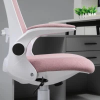 Vinsetto Cadeira de Escritório Giratória Função de Inclinação Altura Ajustável Ergonômica com Apoio de Braço Elevavel Carga 120 kg62,5x60x94-104 cm Rosa(m-11)