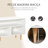 HOMCOM Móvel de TV para Televisores de até 60” Móvel de Sala de Estar Moderno com Armário 3 Compartimentos 120x40x55cm Branco(m-6)