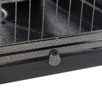 PawHut Gaiola grande para Roedores 80x52x128 cm Casa de 4 Alturas com Rampas Suspensa Rede Bandeja Removível Rodas Portas Cinza Prateado(m-9)