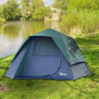 Outsunny Tenda Campismo para 2-3 Pessoas Fácil de Instalar com Gancho para Luz 250x194x160cm Verde(m-2)