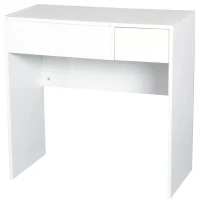 HOMCOM Toucador de Maquilhagem com Branco e Tampa Dobrável Mesa de Maquilhagem com Compartimentos e Gaveta 80x40x79cm Branco(m-11)