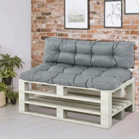 Outsunny Almofada para palete com encosto  para banco rede balanço interna externa 120x80x12 cm cinza(m-2)