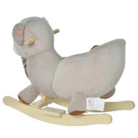 HOMCOM Cavalo de balanço com forma de urso para bebê acima de 18 meses com som 60x33x50(m-11)