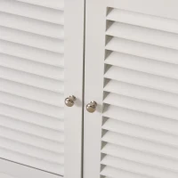 kleankin Armário Casa de Banho com 2 Portas Persianas e Compartimento Aberto Desenho Moderno 60x30x81,6 cm Branco(m-9)