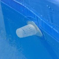 Outsunny Piscina Desmontável Tubular 291x190x75cm com Depuradora de Cartucho Piscina Retangular de Exterior para Adultos e Crianças 3600L Azul(m-8)