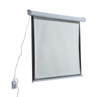 HOMCOM Tela de Projeção Elétrica Portátil Universal 84" 4:3 com Controlo Remoto Suspensa na Parede 171x130 cm Branco