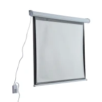 HOMCOM Tela de Projeção Elétrica Portátil Universal 84" 4:3 com Controlo Remoto Suspensa na Parede 171x130 cm Branco(m-1)