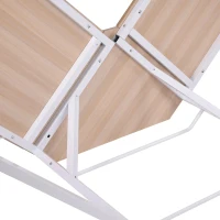 HOMCOM Secretária em Forma de L Secretária para Escritório com Estrutura de Metal Secretária de Canto 150x150x76 cm Branco e Madeira(m-12)