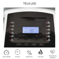 HOMCOM Passadeira Elétrica Dobrável Motor 500W Passadeira Portátil com 12 Programas Tela LED Suporte para Garrafa e Rodas 142x66x127cm Preto(m-5)