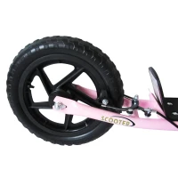 HOMCOM Trotinete para Crianças acima de 5 anos Scooter de 2 Rodas Grandes de 12 Polegadas com Freio e Guidão Ajustável em Altura Carga Máx. 100kg 120x52x80-88cm Rosa(m-9)