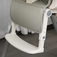 HOMCOM Cadeira de refeição ajustável e dobrável para bebê acima de 6 meses com bandeja dupla 55x80x104 cm Cinza(m-10)
