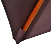 Outsunny Chapéu de Sol de Jardim com Teto Duplo Sistema de Polia Toldo de Poliéster Impermeável 3x3x2,97m Marrom(m-10)