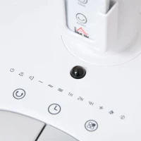 HOMCOM Ventilador de pé com 3 velocidades e 3 modos de diâmetro 23 cm / 9 " com circulação de ar Altura ajustável 60-70 cm Oscilar 70 ° com controle remoto Branco(m-6)