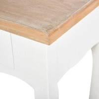 HOMCOM Mesa Consola Mesa Auxiliar com 2 Gavetas  para Entrada Corredor Sala de Estar 87x34x78,5cm Branco e Madeira(m-9)