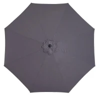 Outsunny Chapéu de Sol de Jardim Ø295x250cm com Manivela Chapéu de Sol Exterior com Mecanismo de Inclinação e Mastro Desmontável de Metal para Terraço Piscina Pátio Cinza Escuro(m-11)