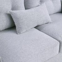 HOMCOM Sofá de 2 lugares Poltrona de dois lugares para sala de estar com almofadas e assento acolchoado fronha lavável 140x78x83 cm cinza claro(m-9)