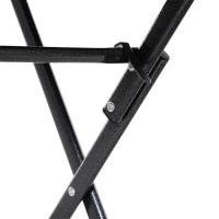 Outsunny Conjunto de Mesa e Cadeiras de Jardim Conjunto de Móveis de Exterior Dobráveis 61,6x61,6x74 cm e 57x44,5x81 cm  Preto(m-7)