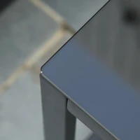 Outsunny Conjunto de Móveis de Jardim de vime 3 Peças com 1 Mesa 42,5x40x39 cm 2 Poltronas 63x57x76 cm Almofada Acolchoada para Pátio Varanda Cinza(m-6)