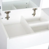 HOMCOM Toucador de Maquilhagem com Branco e Tampa Dobrável Mesa de Maquilhagem com Compartimentos e Gaveta 80x40x79cm Branco(m-7)