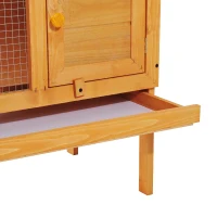 PawHut Coelheira de Exterior Casa para Coelhos Elevada com Bandeja Removível Fácil de Limpar Estável e Boa Ventilação 90x45x65cm Madeira(m-13)