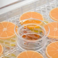 HOMCOM Desidratador de Alimentos 400W com 5 Bandejas Tela LCD Temperatura Ajustável 35-70 Graus e Temporizador de 72 horas para Verduras Frutas Carne sem BPA 29x19x21,5cm Branco(m-9)