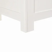 HOMCOM Baú de Armazenamento de Madeira Baú de Arrumação com Dobradiça de Segurança Carga Máxima 20 kg 81x40x46 cm Branco(m-11)