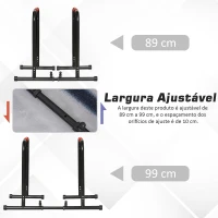 HOMCOM barras paralelas Largura ajustável para treino com alças de aço antiderrapante 89-99x62x72 cm Preto(m-6)