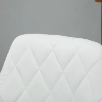 HOMCOM Conjunto de 2 Bancos de Bar Giratórios com Altura Ajustável Bancos Altos Moderno de Cozinha com Base Redonda e Apoio para os Pés 51,5x48x83-104cm Branco(m-9)
