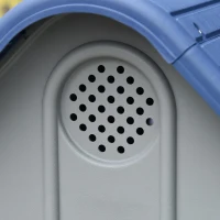 PawHut Casa para cães pequenos com respiradouros resistente para uso interno e externo 59x75x66 cm Azul e cinza(m-11)